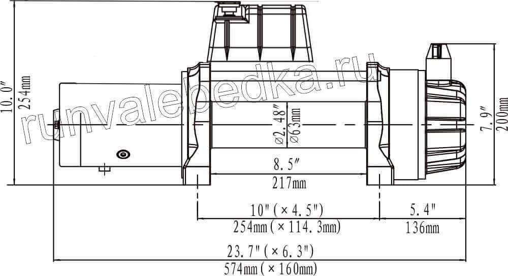 Схема лебедки EWB9500SSR24V